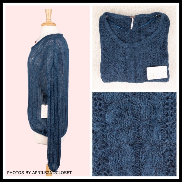 FREE PEOPLE BOHO PULLOVER KNIT TUNIC SWEATER A3C - Picture 5 of 16